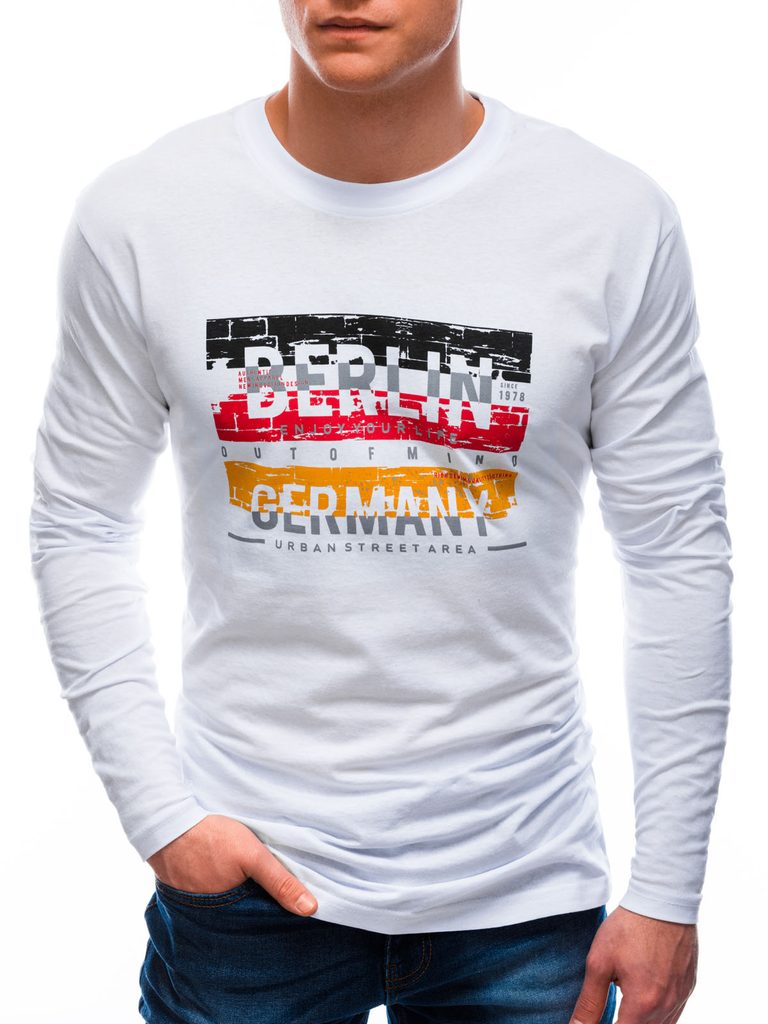 Biele bavlnené tričko s potlačou Berlin L146 - Budchlap.sk
