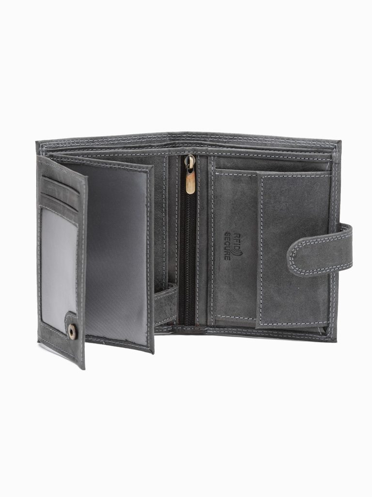 Čierna vertikálna kožená peňaženka na patentku A091 - Budchlap.sk