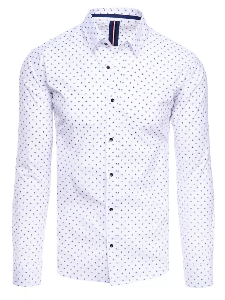 Biela pánska košeľa s nádherným vzorom - Budchlap.sk