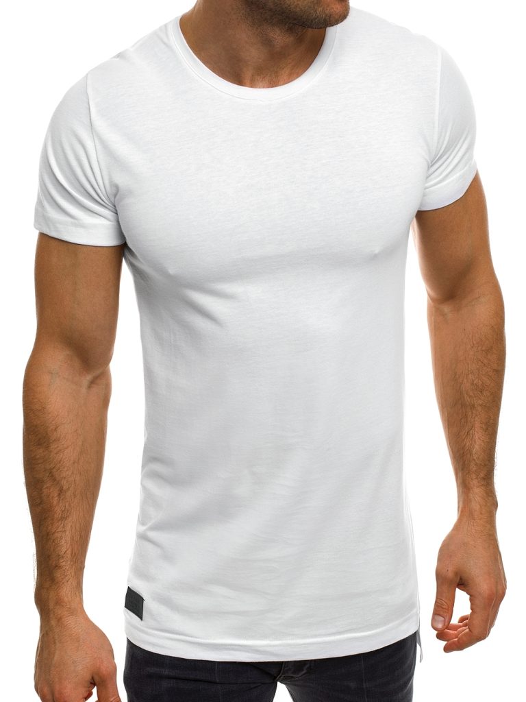 Biele predĺžené tričko s potlačou vzadu BLACK WHITE 1111T - Budchlap.sk
