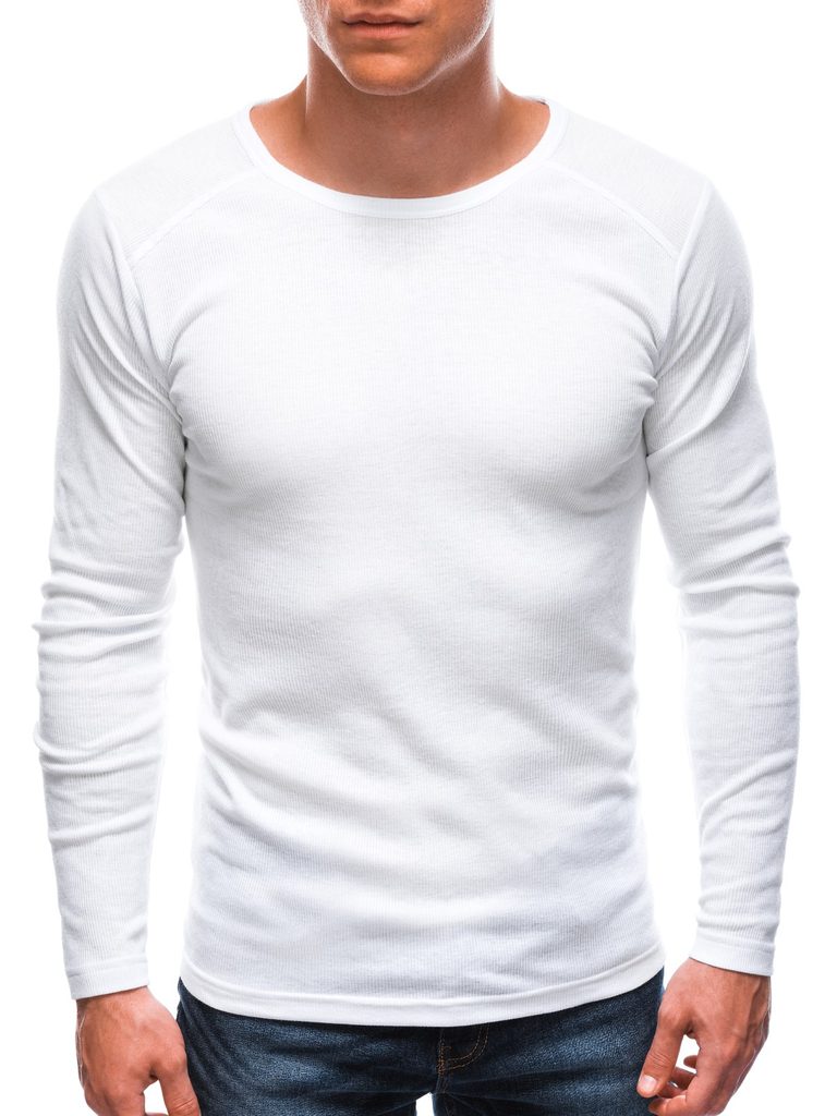 Pohodlné biele tričko s dlhým rukávom L150 - Budchlap.sk