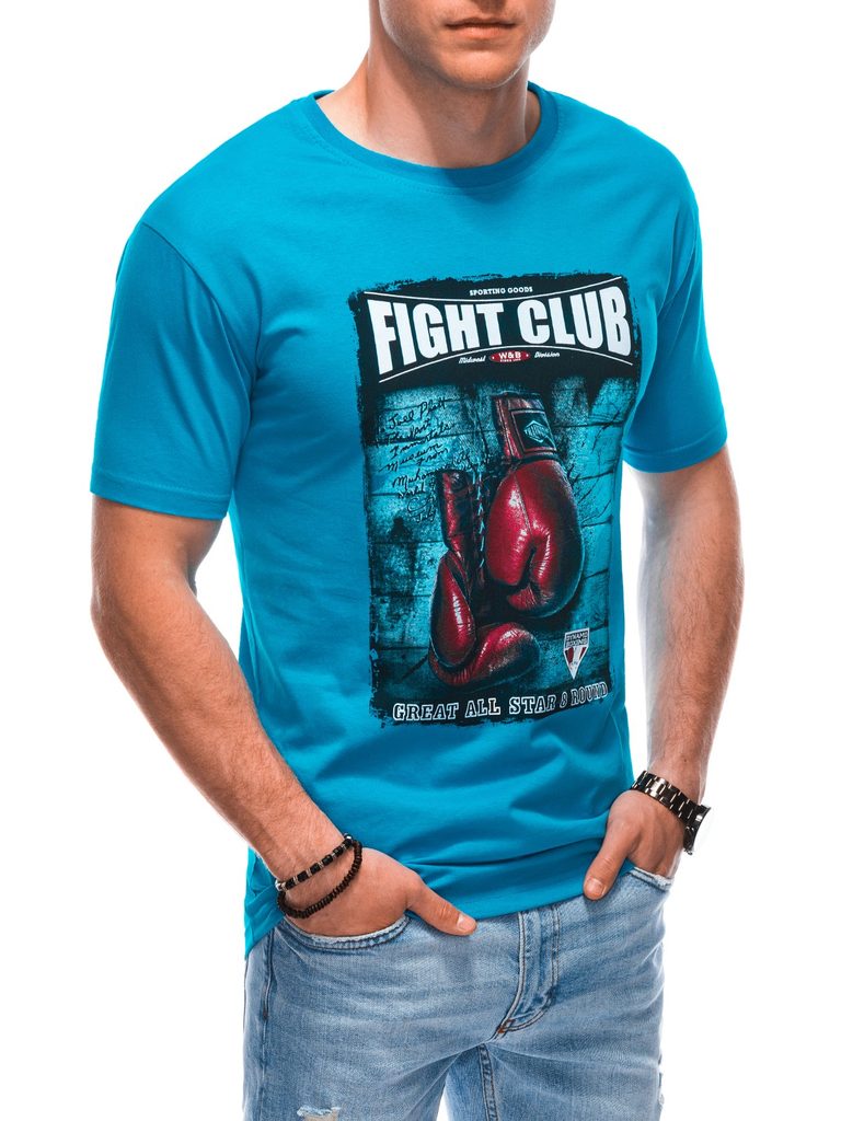 Svetlo modré pánske tričko Fight S1861 - Budchlap.sk