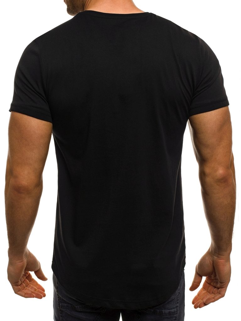Bavlnené čierne tričko s potlačou osemsmerovky BREEZY 516 - Budchlap.sk