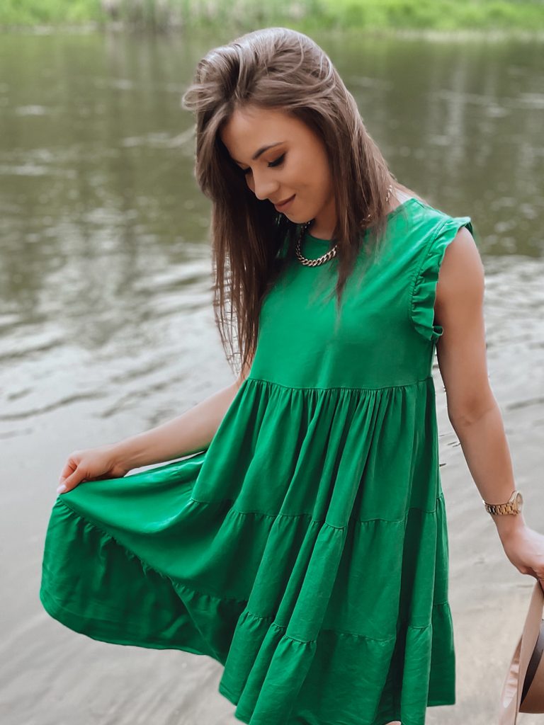 Krásne ľahké letné šaty v zelenej farbe Liria - Budchlap.sk