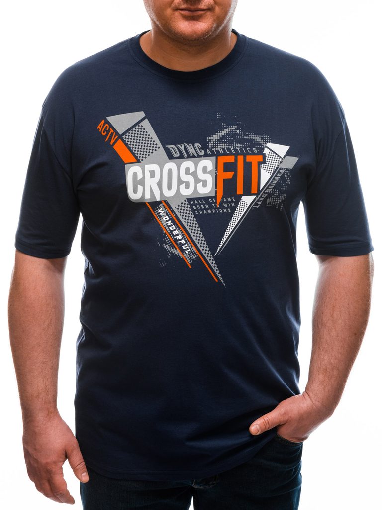 Granátové Plus Size tričko s potlačou CrossFit S1672 - Budchlap.sk