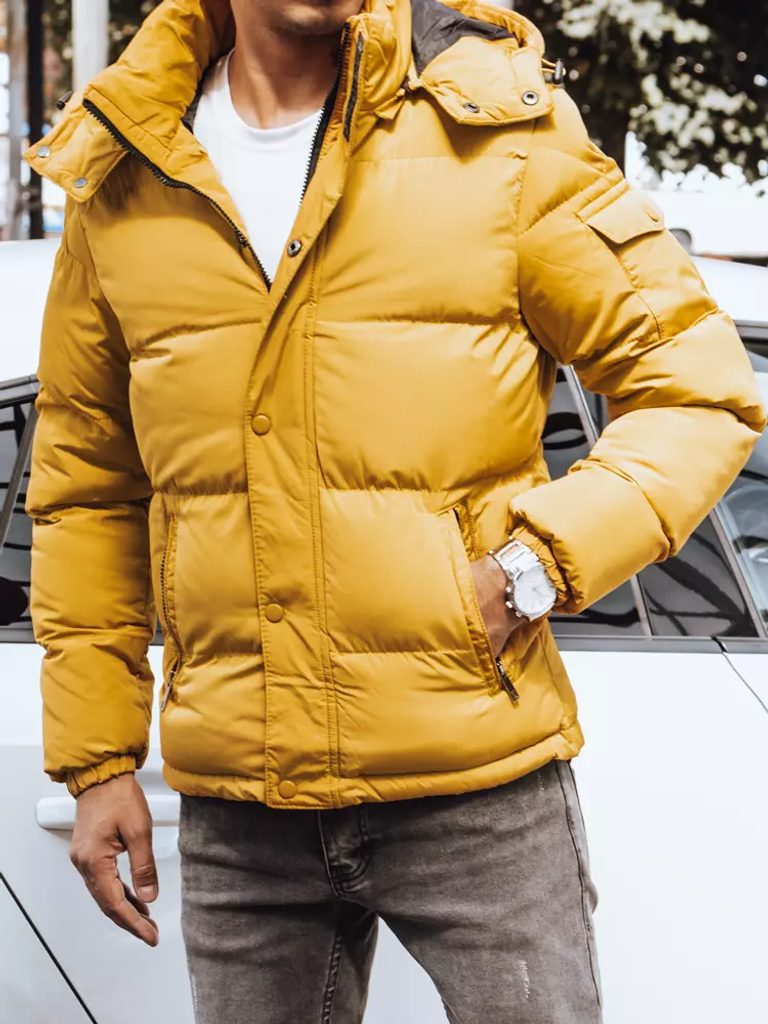 Prešívaná zimná bunda v žltej farbe - Budchlap.sk