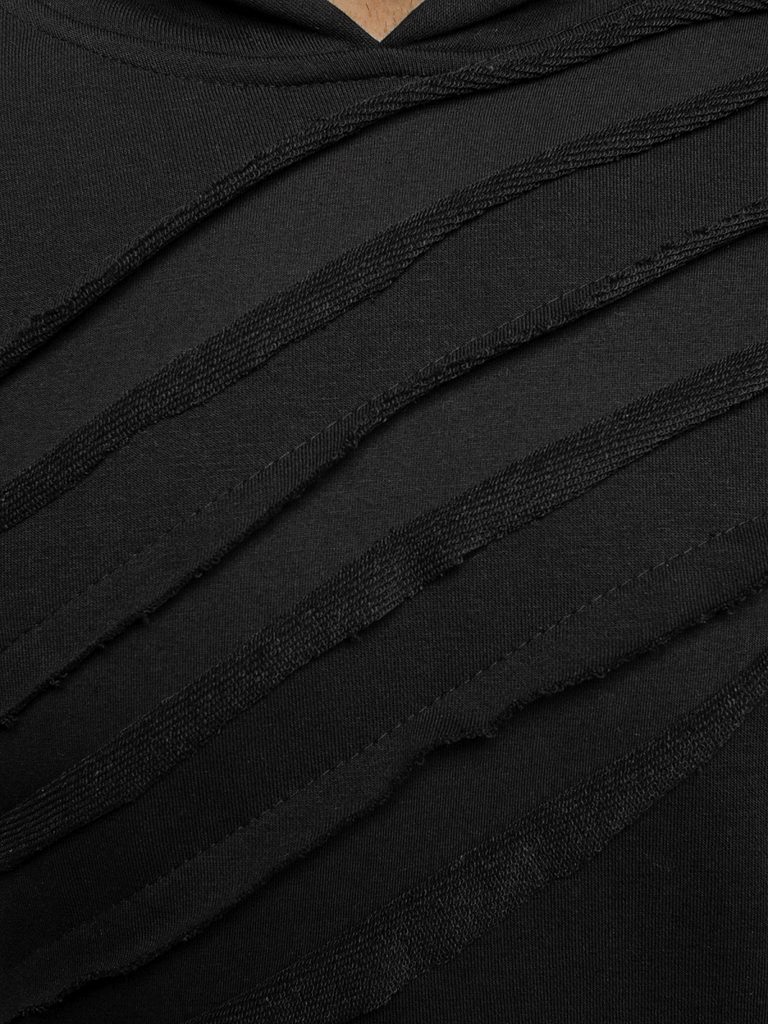 Netradičná potrhaná mikina v čiernej farbe BREEZY 9097 - Budchlap.sk