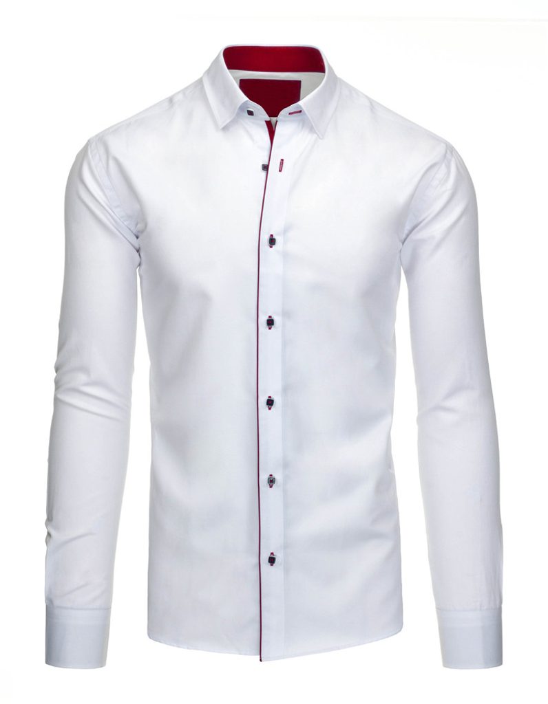 Biela košeľa s červeným lemom - Budchlap.sk