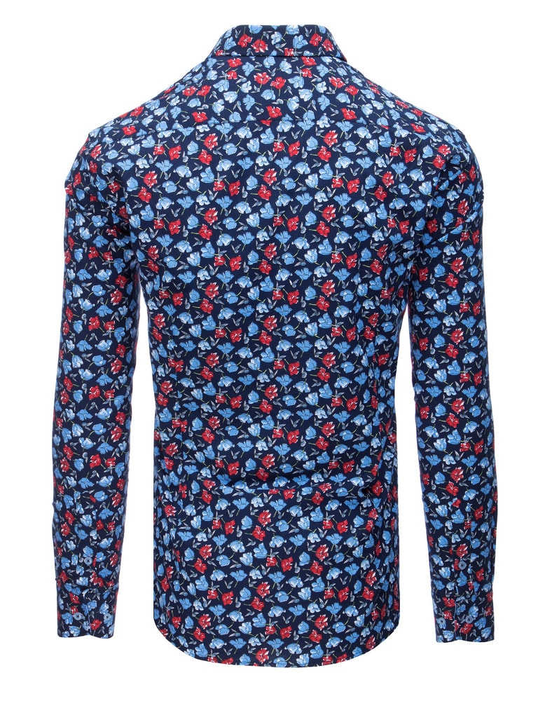 Kvetinová košeľa v granátovej farbe - Budchlap.sk