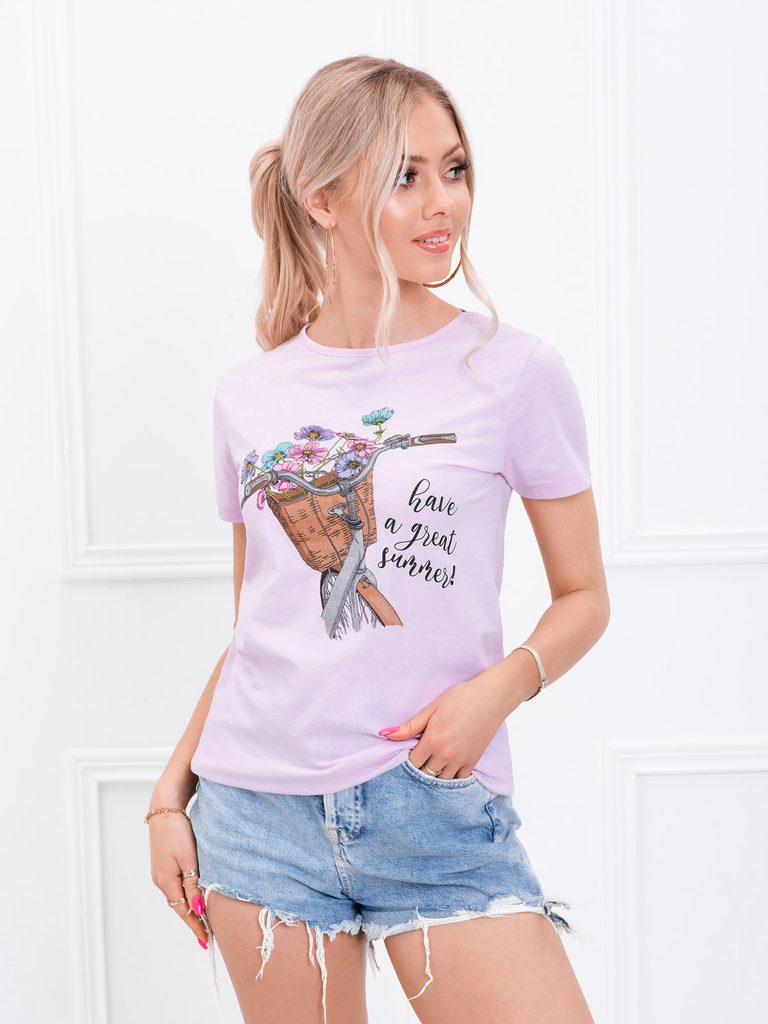 Krásne dámske ružové tričko s potlačou SLR029 - Budchlap.sk