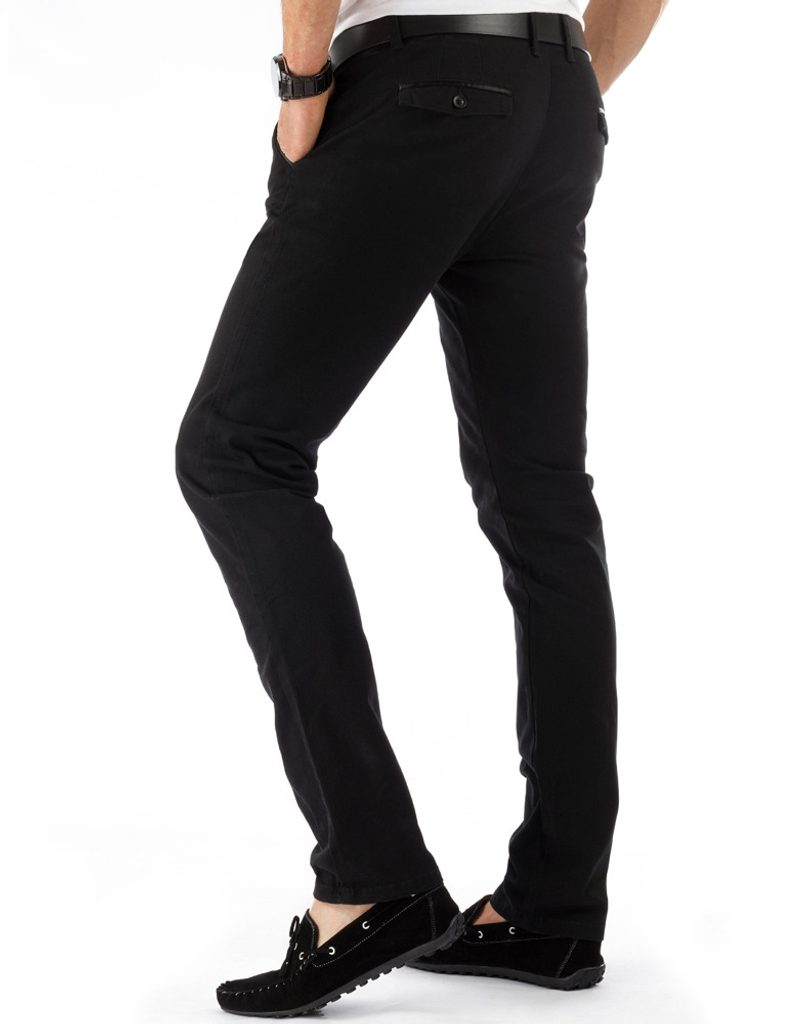 Elegantné čierne pánske chino nohavice - Budchlap.sk