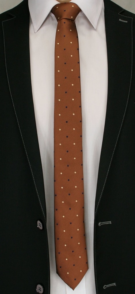 Hnedá bodkovaná kravata - Budchlap.sk