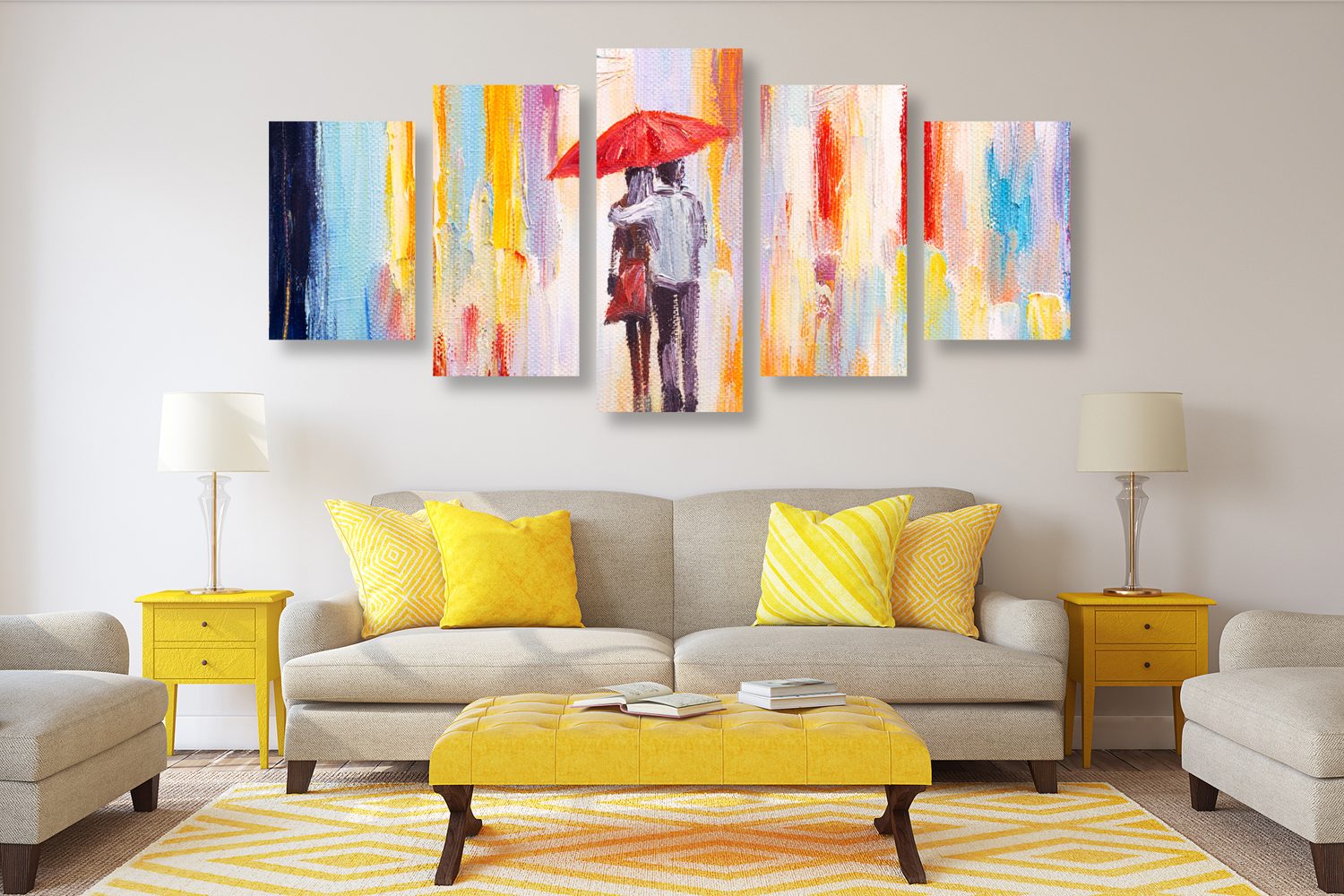 Obraz s témou lásky zavesení v obývačke