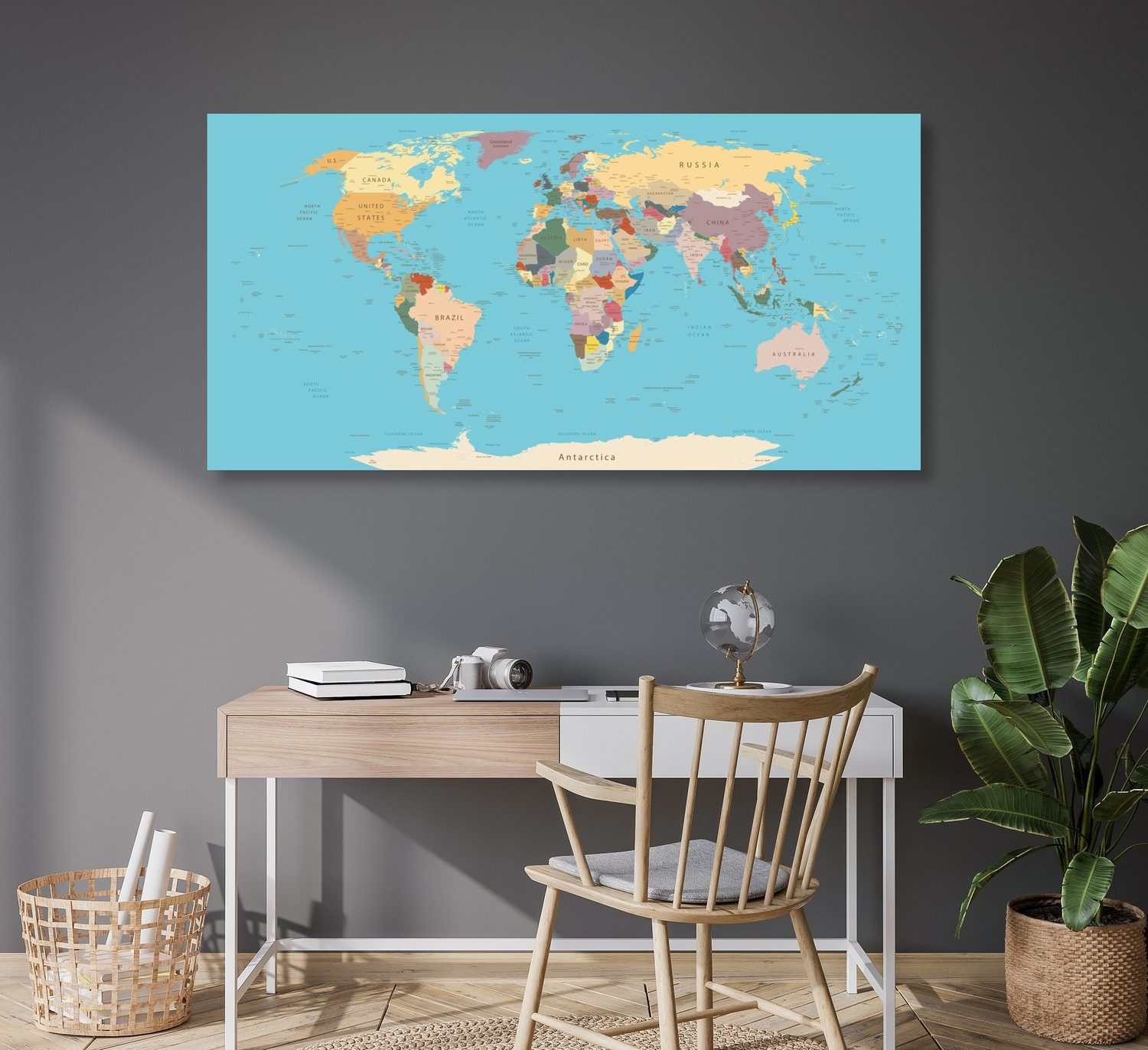 obraz na korku mapa sveta