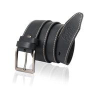 Prešívaný čierny opasok Paulo