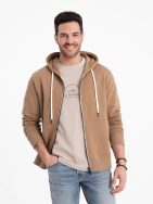 Základná hnedá mikina na zips V2 SSBZ-0178