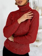 Červený dámsky trendy sveter Carinna