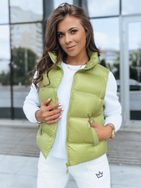 Pistáciová prešívaná dámska vesta Willow