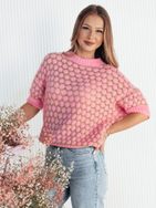 Dámsky ružový oversize sveter Pingol