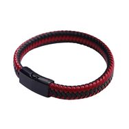 Pánsky pletený náramok čierno-červený