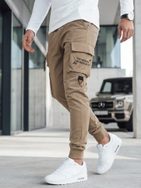 Originálne béžové pánske kapsáčové joggery