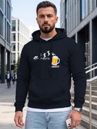 Trendy granátová mikina s potlačou a s kapucňou