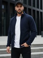 Granátová mikina na zips bez kapucne