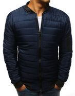 Prešívaná pánska bomber bunda v tmavo-modrej farbe