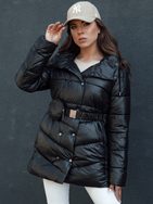 Trendová čierna prešívaná dámska bunda Bloom