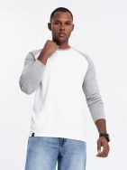 Trendy bielo-šedé pánske tričko V5 LSCL-0105