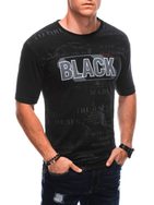 Jedinečné čierne tričko s nápisom BLACK S1903