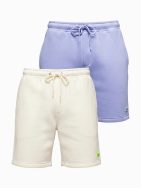 Sada unisex kraťasov s logom  krémové/fialové V1 Z129