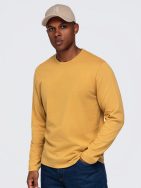 Basic rumena bombažna majica z dolgimi rokavi V10 LSBL-0142