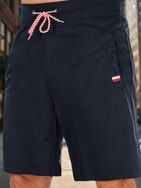 Pohodlné granátové kraťasy s logom
