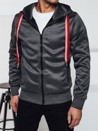 Zaujímavá grafitová mikina s kapucňou