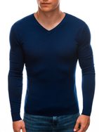 Pánsky sveter s V-výstrihom v granátovej farbe E206