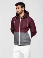 Funkčná bordovo-šedá prechodná športová bunda V3 JANP-0225