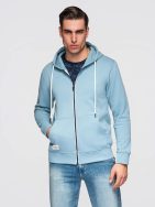Pánska svetlomodrá mikina na zips V7 SSBZ-0272