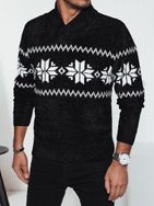 Moderný čierny sveter severského štýlu