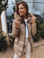 Dámska trendy bunda v kamelovej farbe Krista