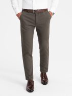 Khaki chinos nohavice s jemnou textúrou V2 PACP-0188