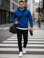 Trendy pánska tepláková súprava modro-čierna