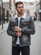 Originálna čierna prechodná rifľová bunda