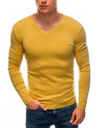 Pánsky sveter s V-výstrihom v horčicovej farbe E206