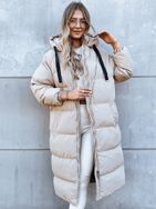 Jedinečná dámska béžová zimná bunda Cozyseason