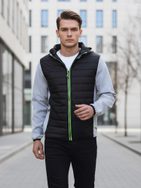 Zaujímavá pánska prechodná bunda s prešívaním sivá