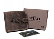 Hnedá kožená peňaženka WILD s prackou