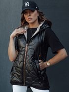 Dámska prešívaná čierna vesta Glitzy