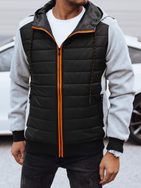 Čierna prechodná bunda s výrazným zipsom