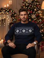 Módny granátový sveter s jedinečným vzorom